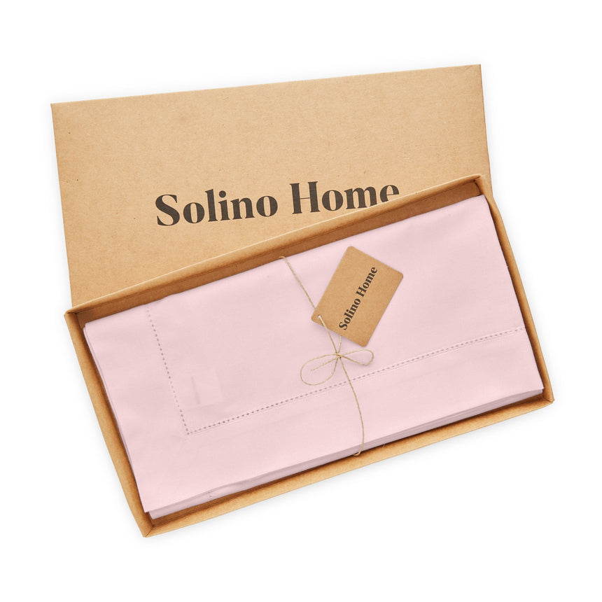 Cotton Linen Hemstitch Table Throw