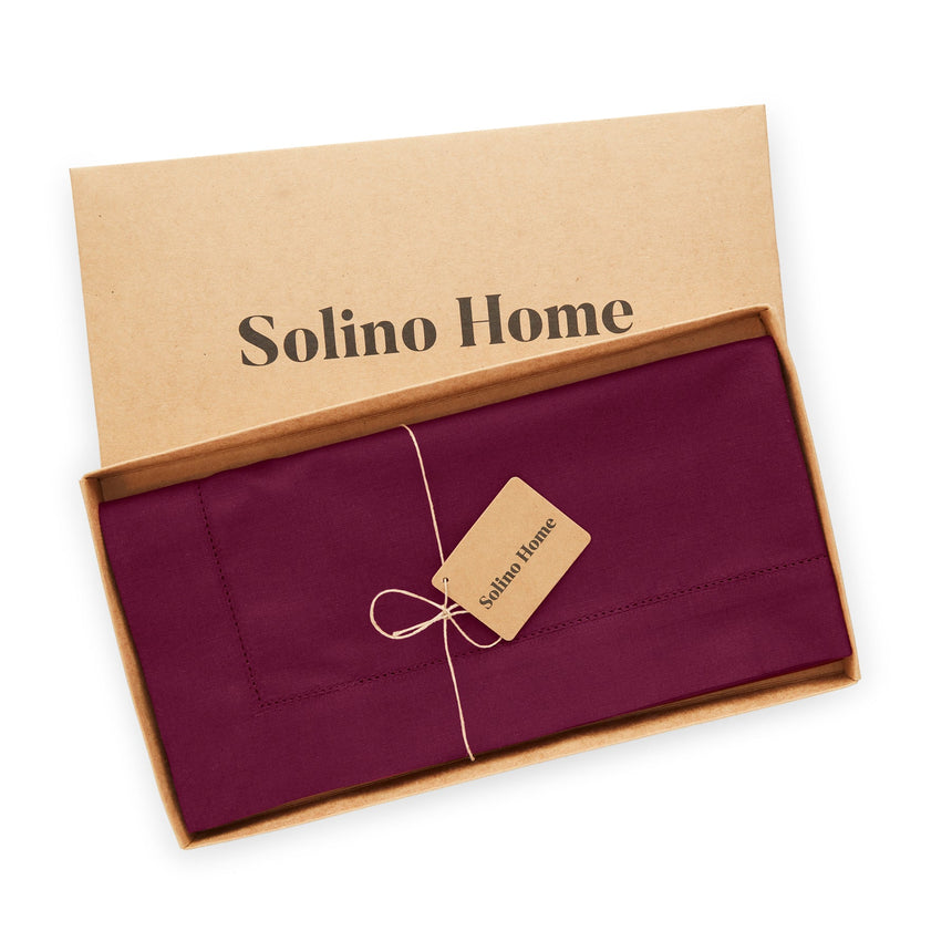 Cotton Linen Hemstitch Table Throw