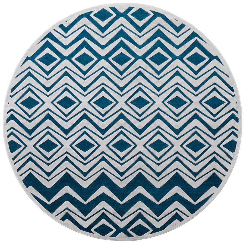 Feizy Saphir Mira Modern Diamond - Blue/Green/White Area Rug - Clearance