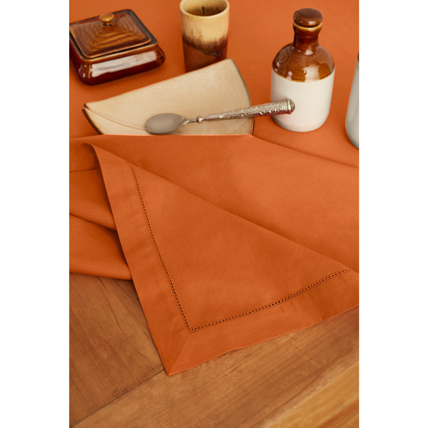 Cotton Linen Hemstitch Tablecloth