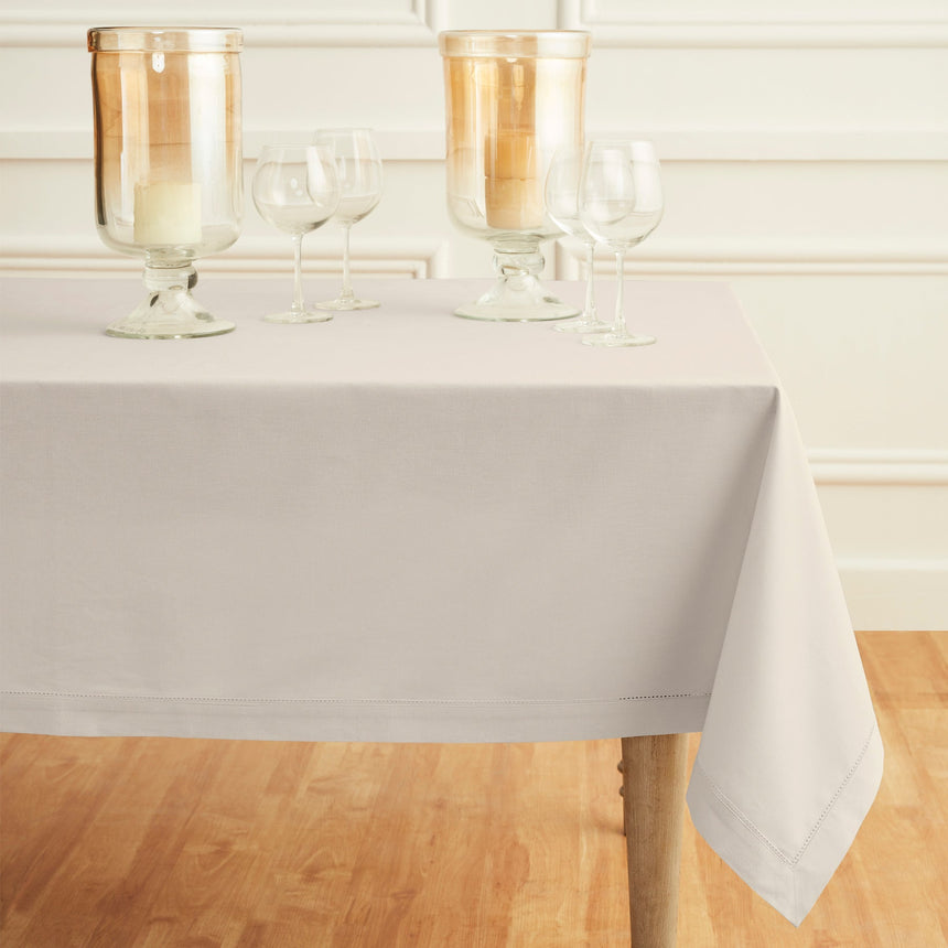 Cotton Linen Hemstitch Tablecloth