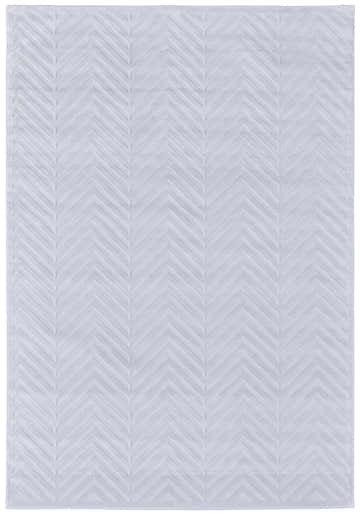 Close-up of the Feizy Saphir Mira white area rug featuring a modern geometric chevron stripe pattern. Design-Rectangle