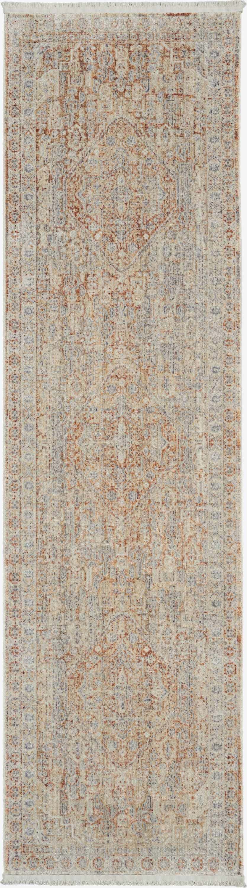Close-up of Nourison Lustrous Weave Grey Brick Vintage Indoor Area Rug, showing distressed pattern and soft texture.