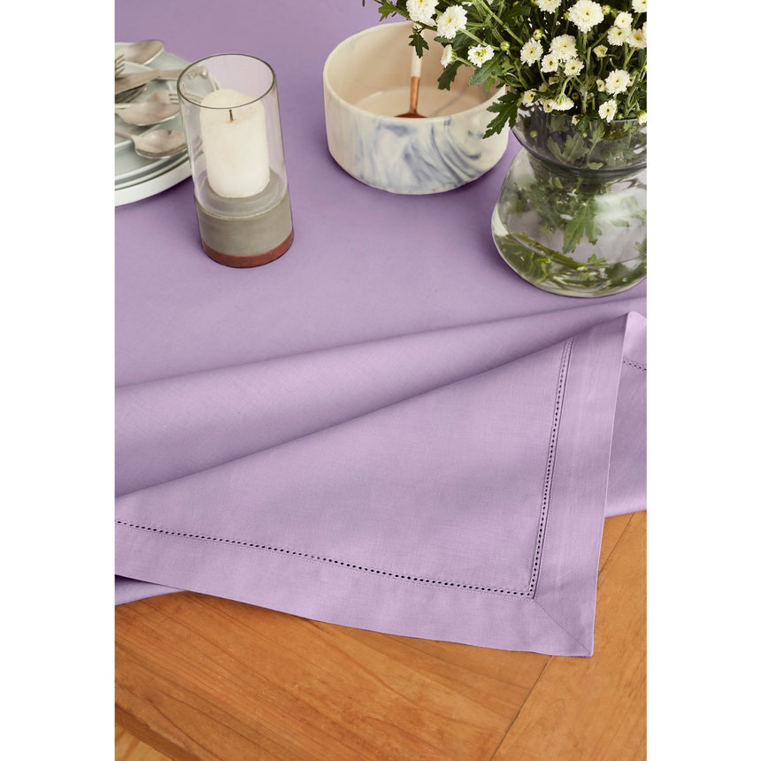 Cotton Linen Hemstitch Tablecloth