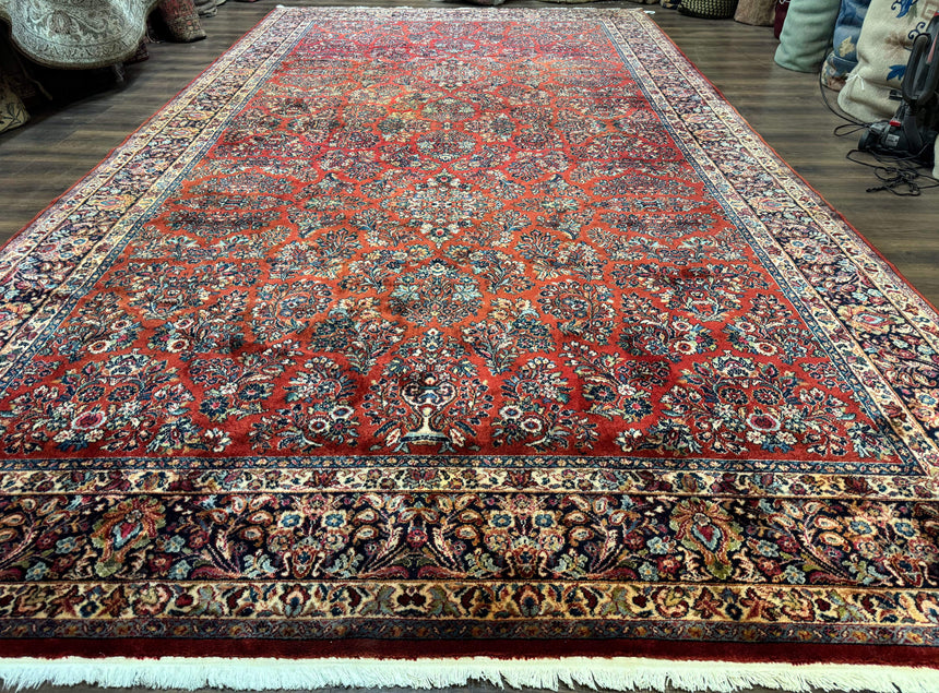 10x18 Karastan Sarouk Rug #785, Wool Large Palace Sized Vintage Karastan Carpet