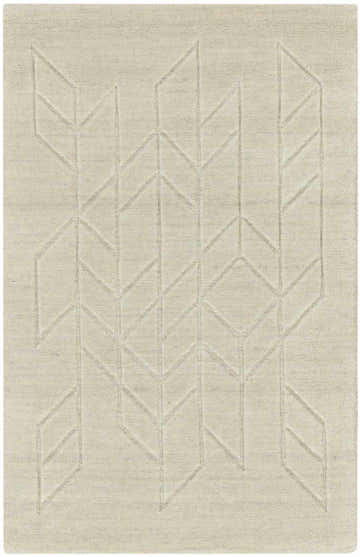 Close-up of the Nourison Alessia Ivory rug. Modern geometric pattern in a soft, neutral wool texture.