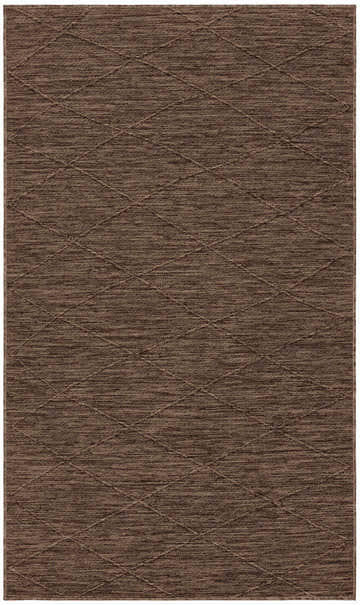 Close-up of the Nourison Solutions Mocha Modern Washable Area Rug, featuring a subtle diamond pattern and light brown color.