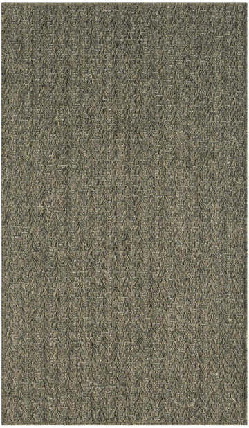 Close-up of the Nourison Tulum Olive Outdoor Area Rug. Features a subtle herringbone pattern and textured weave.
