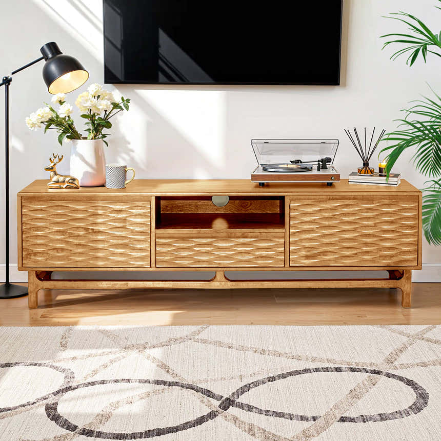 Acacia Elara TV Stand with Storage and Cable Management for TVs up to 80