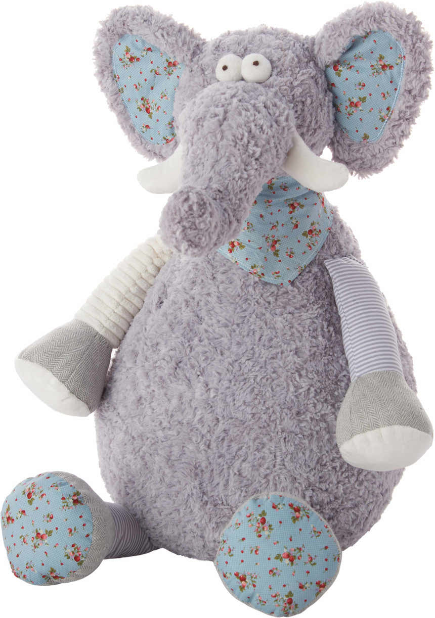 Mina Victory Plush Lines Foldable Elephant Stuffed Animal Grey Indoor Throw Pillow