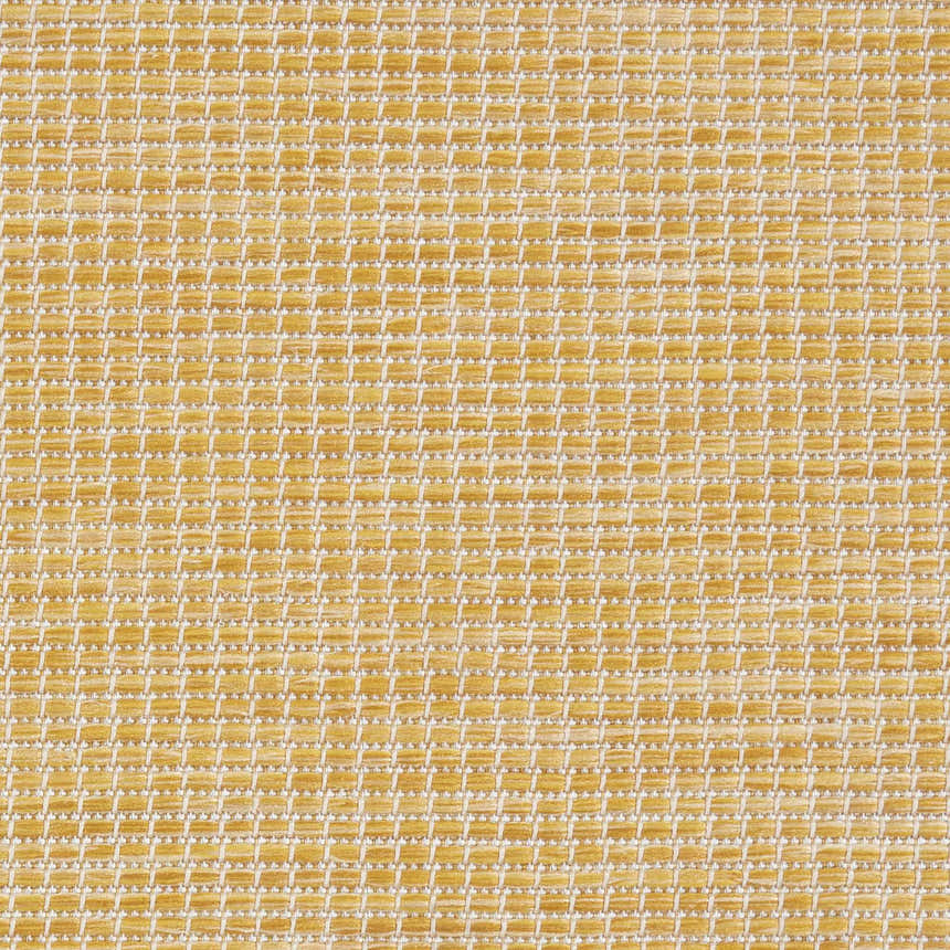Close-up of the woven texture of the Nourison Positano Yellow Modern Area Rug.