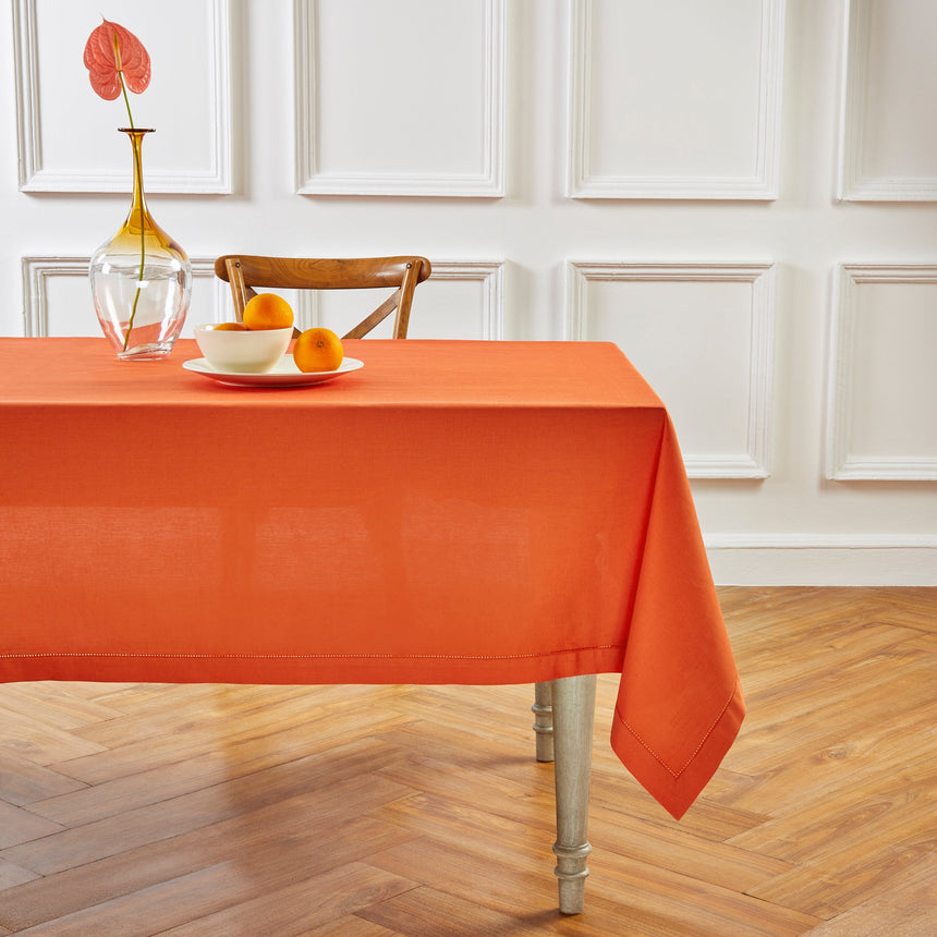 Cotton Linen Hemstitch Tablecloth