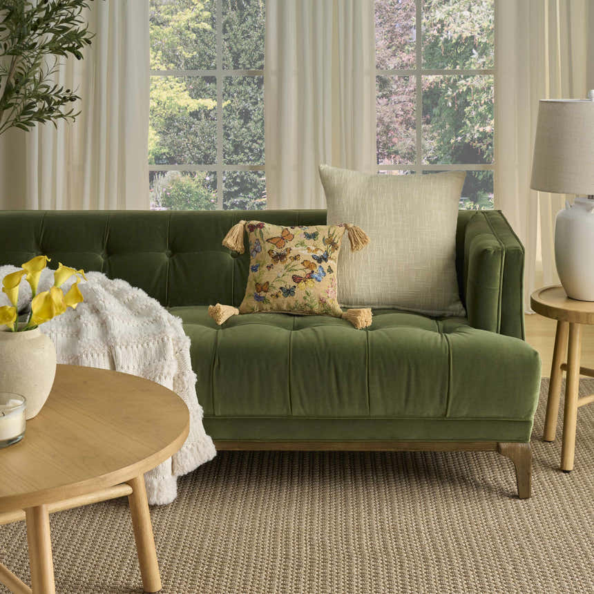 Mina Victory Vintage Pillow Butterflies Blush Indoor Throw Pillow