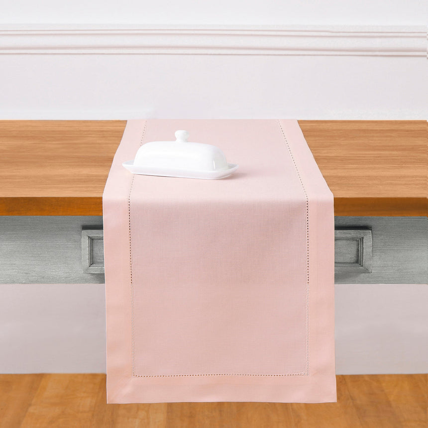 Cotton Linen Hemstitch Table Runner