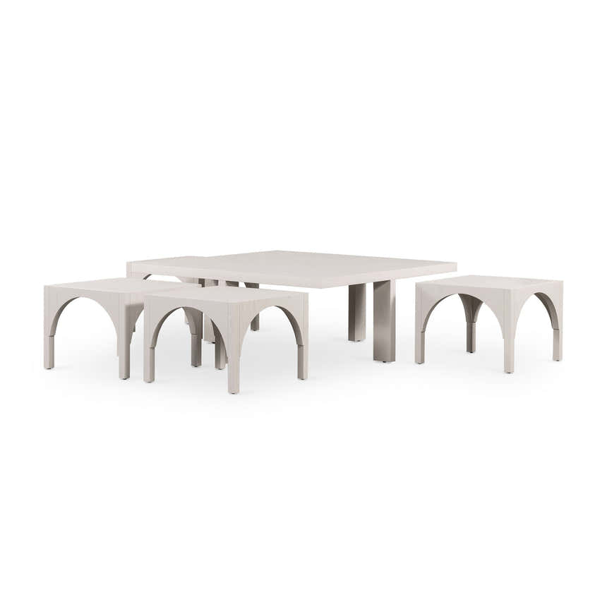 Four Hands Amara Coffee Table - Off White Oak