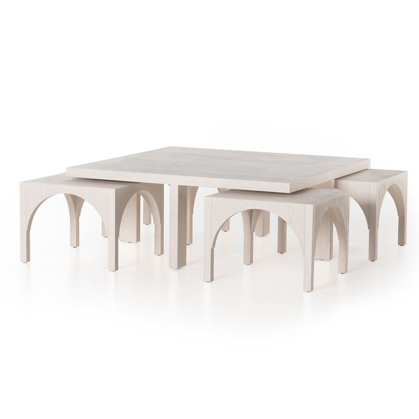Four Hands Amara Coffee Table - Off White Oak