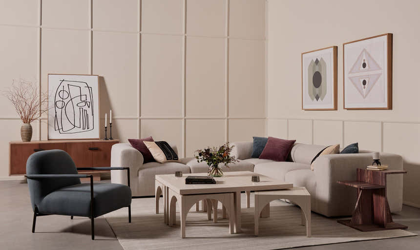 Four Hands Amara Coffee Table - Off White Oak