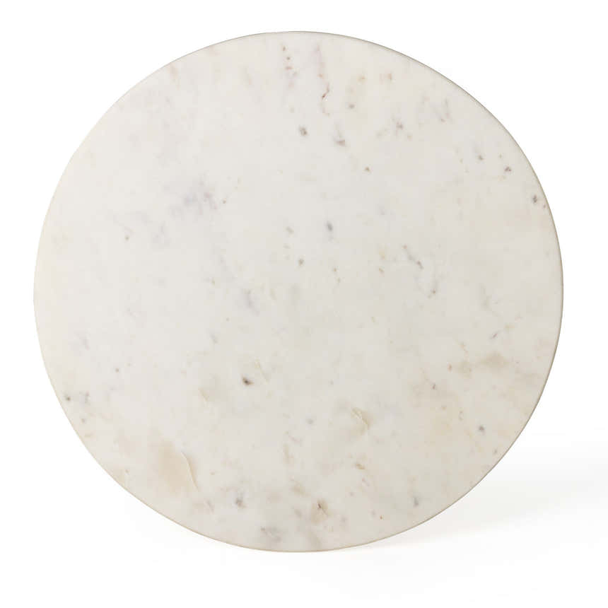 Four Hands Neda End Table - Polished White Marble