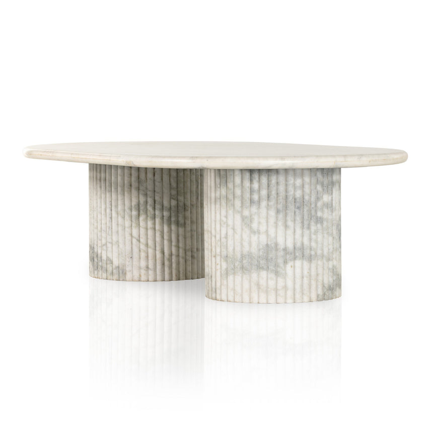 Four Hands Oranda Coffee Table - Polished White Marble w/ Sealant