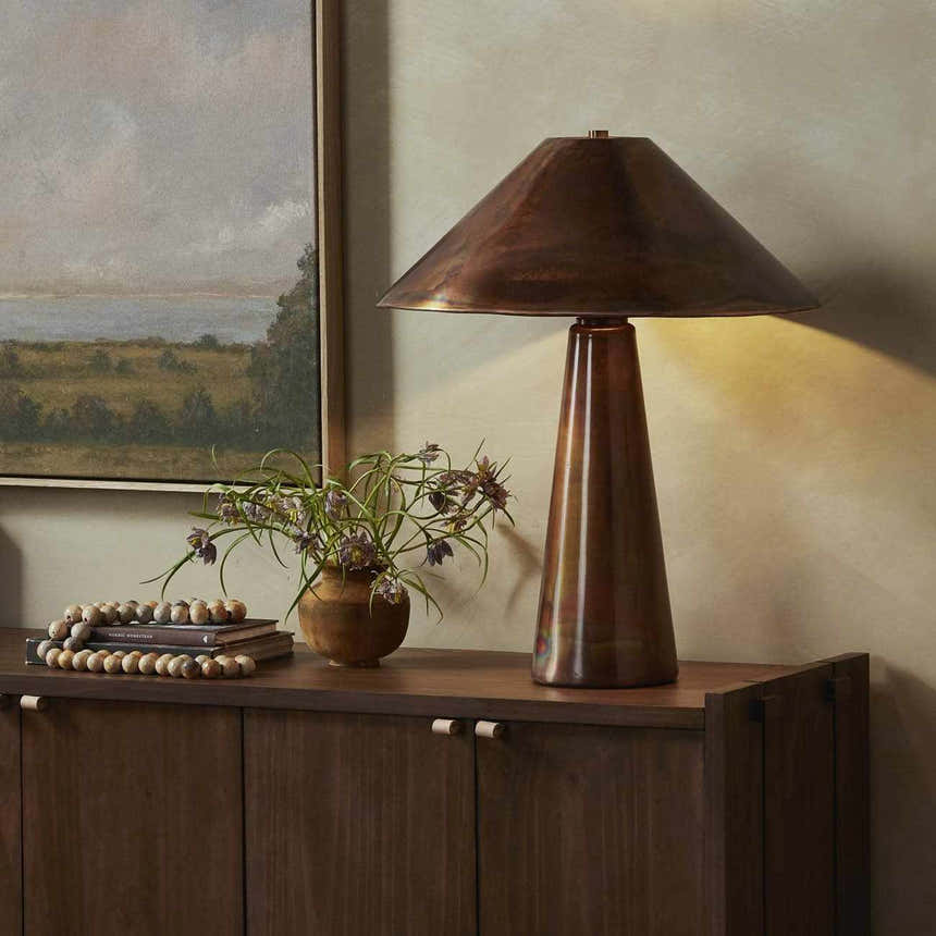 Four Hands Brown Asher Table Lamp
