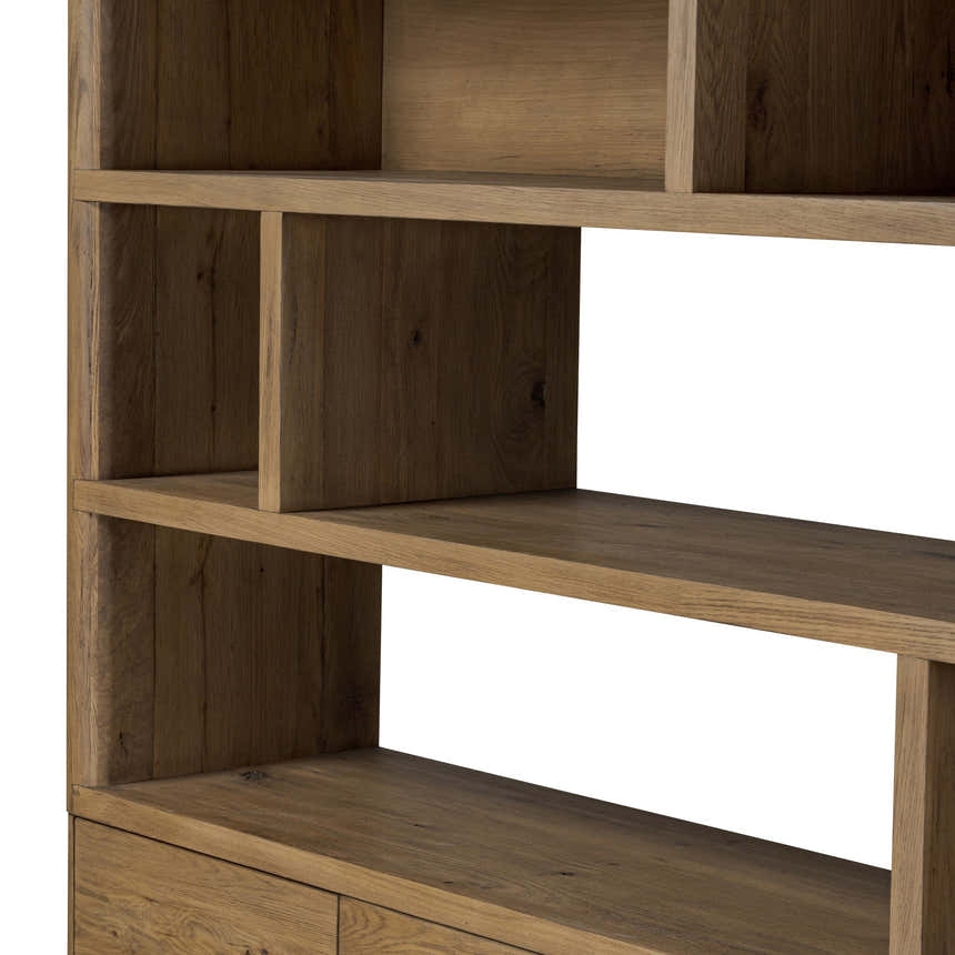 Four Hands Noeline Wide Bookcase - Worn Oak