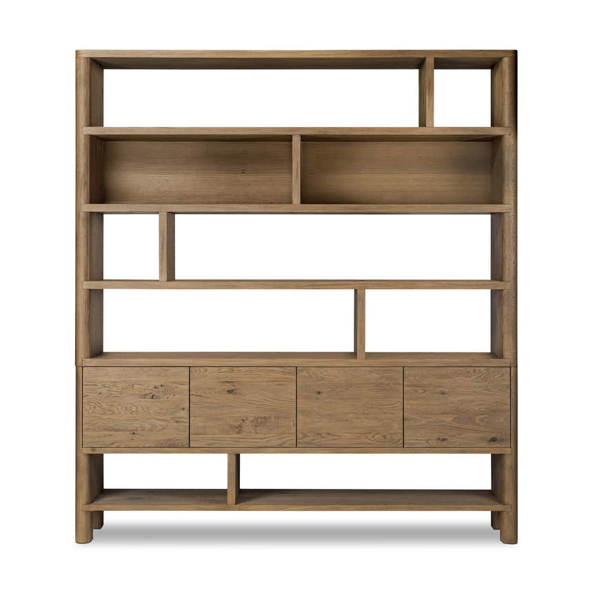 Four Hands Noeline Wide Bookcase - Worn Oak