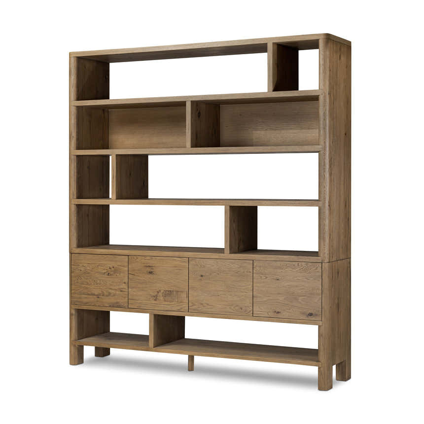 Four Hands Noeline Wide Bookcase - Worn Oak