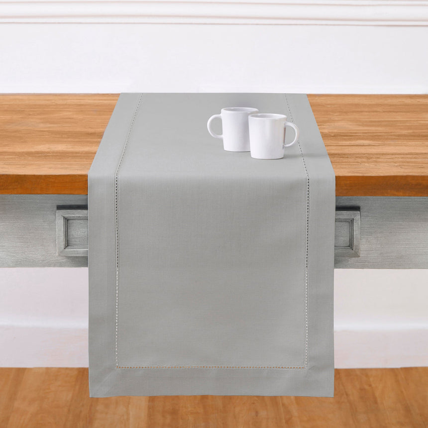 Cotton Linen Hemstitch Table Runner