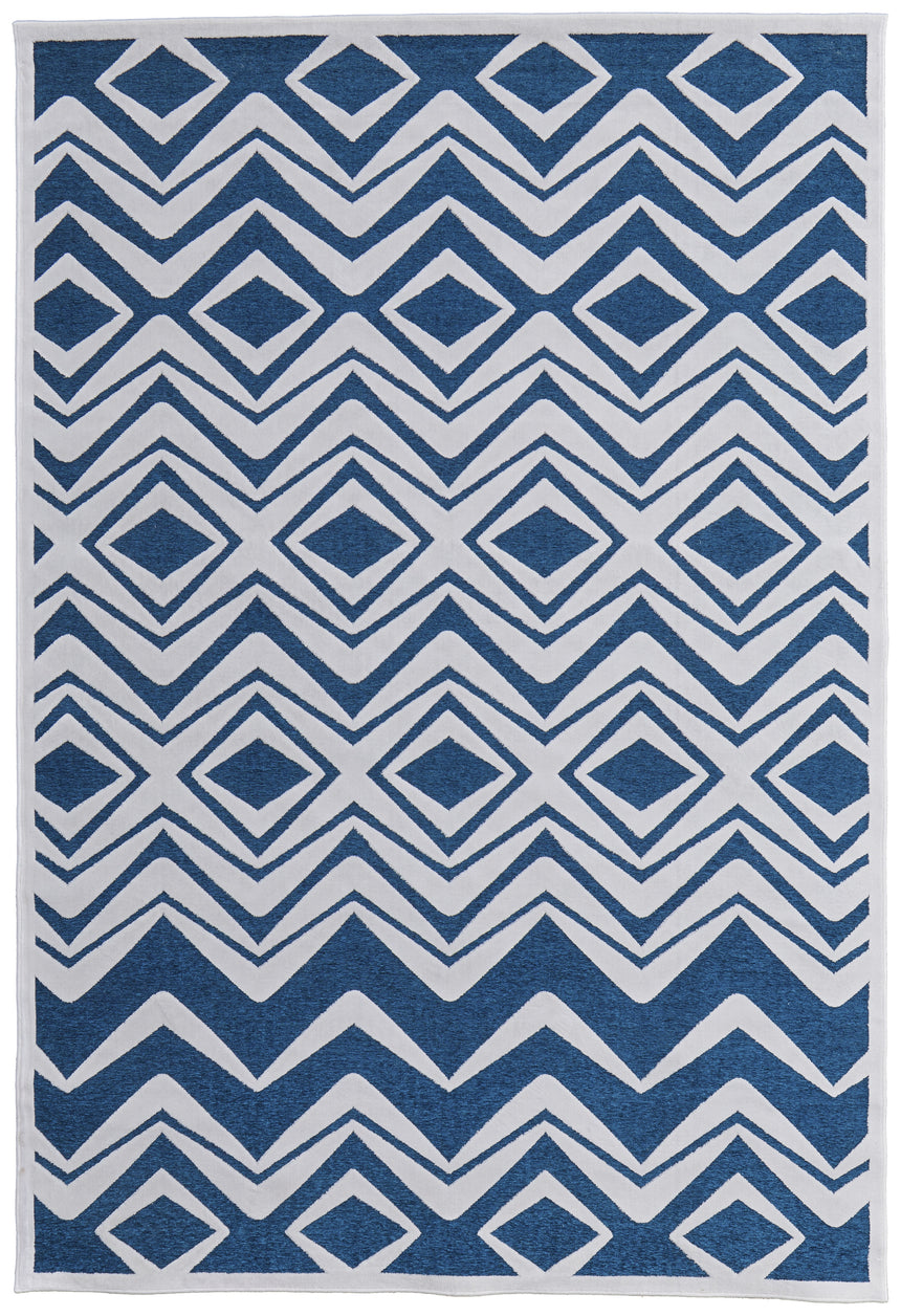 Feizy Saphir Mira Modern Diamond - Blue/Green/White Area Rug - Clearance