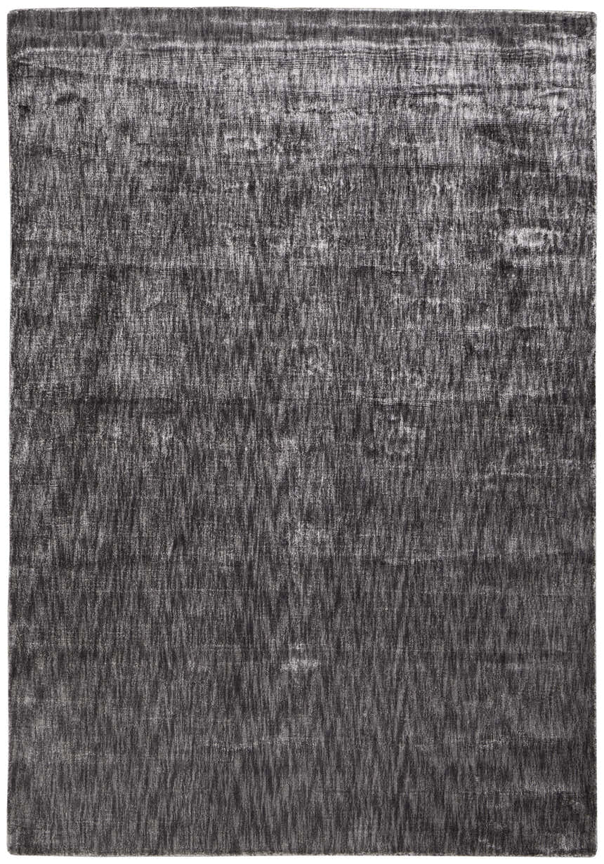 Close-up of Feizy Marlowe Modern Chevron rug in gray and taupe. Hand-woven viscose and cotton with a subtle chevron pattern. Design-Rectangle