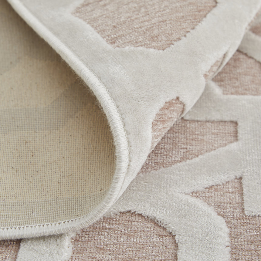 Feizy Saphir Mira Modern Geometric - Pink/White Area Rug - Clearance