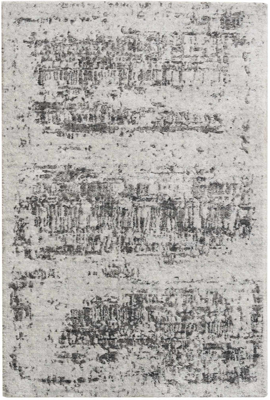 Close-up of the Nourison Harmony Ivory Charcoal rug. Modern design with a textured pattern in taupe.