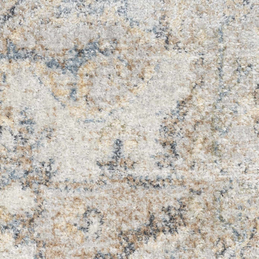 Close-up of the Nourison Astra Silver Grey Vintage Rug, showing the texture and pattern.