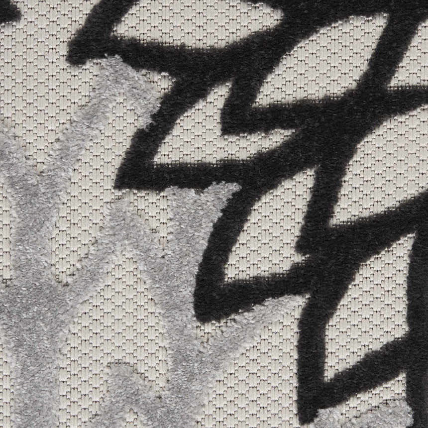 Mina Victory Aloha Indoor/Outdoor Black White Throw Pillow