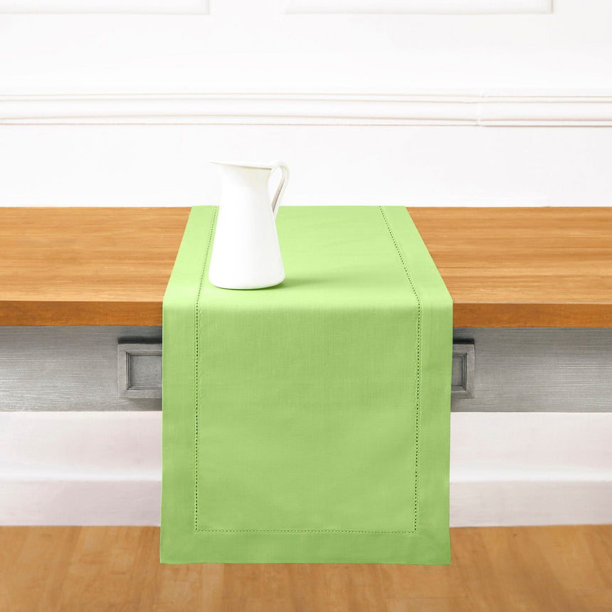 Cotton Linen Hemstitch Table Runner