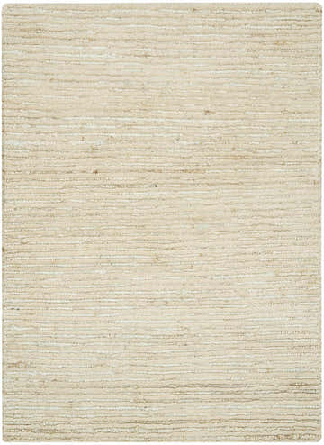 Close-up of the Calvin Klein Kathmandu rug, showcasing its natural jute and wool texture and subtle horizontal stripe design.