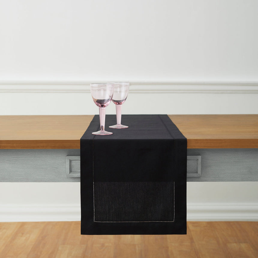 Cotton Linen Hemstitch Table Runner