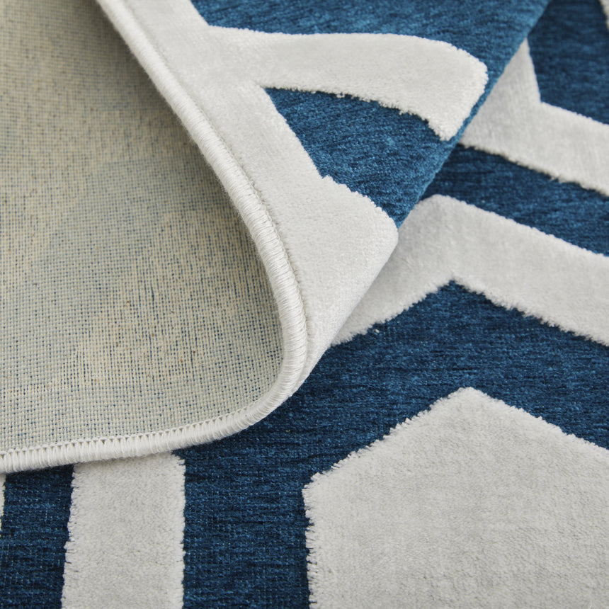 Feizy Saphir Mira Modern Geometric - Blue/Green/White Area Rug - Clearance