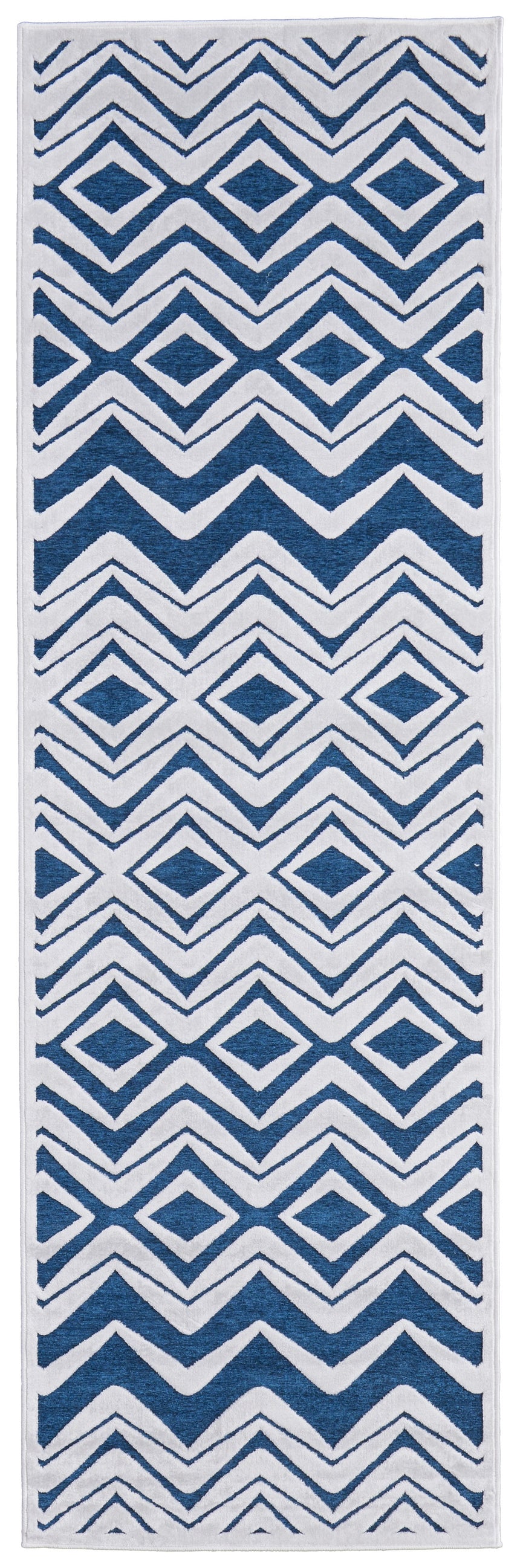Feizy Saphir Mira Modern Diamond - Blue/Green/White Area Rug - Clearance