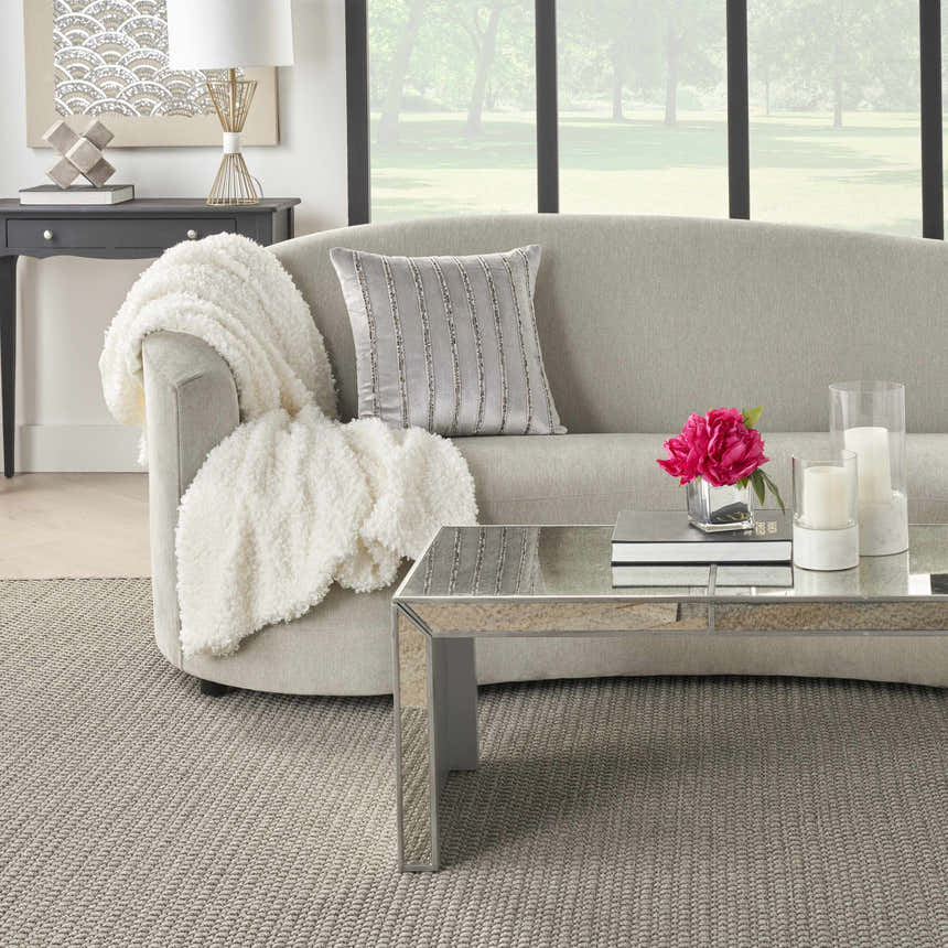 Mina Victory Sofia Beaded Stripes Lt Grey Indoor Throw Pillow - Clearance