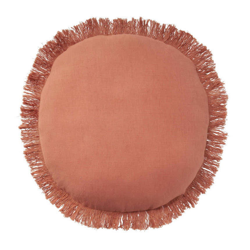 Mina Victory Sofia Rc993 round Coral Indoor Throw Pillow - Clearance