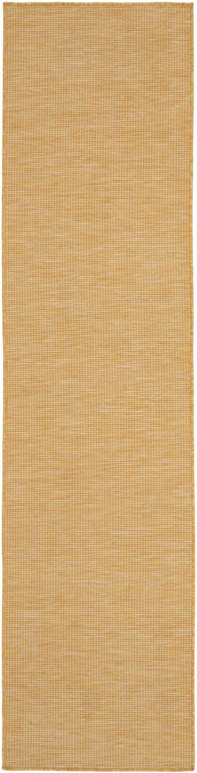 Close-up of the Nourison Positano Yellow Modern Area Rug, showing its woven texture and subtle grid pattern.