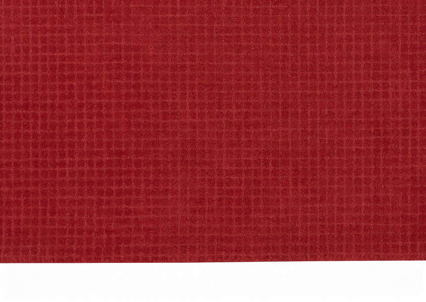 Close-up of the textured, red, handmade Calvin Klein Las Vegas Retro Indoor Area Rug.