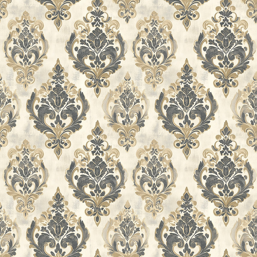 Gilded Slate Manor Damask