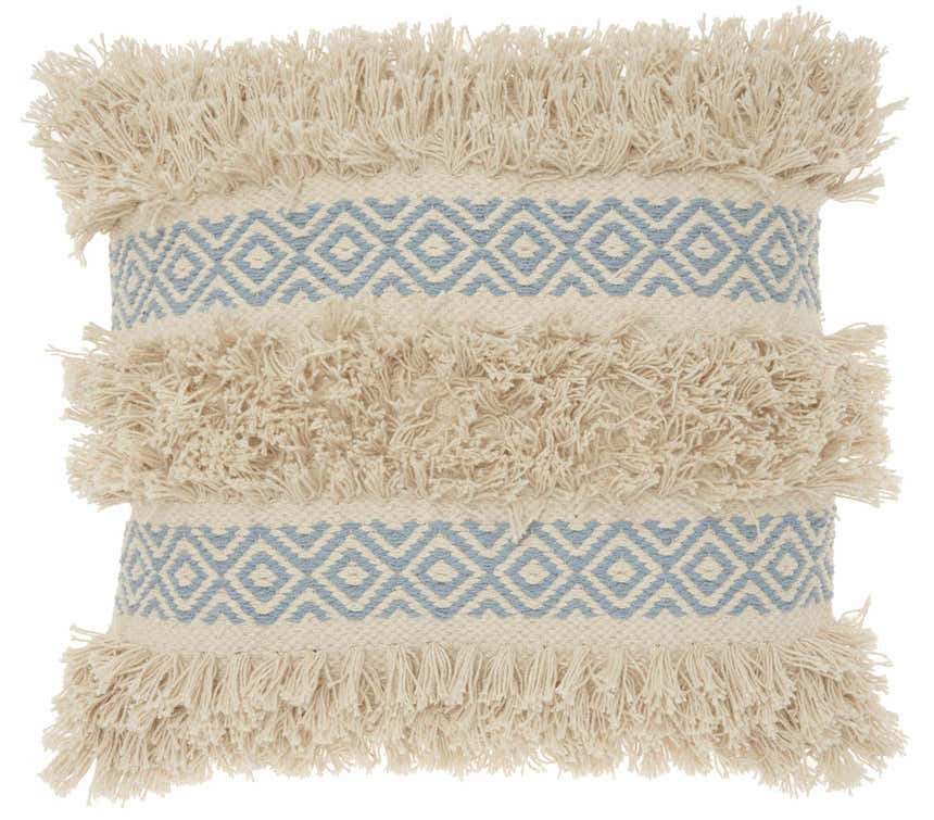 Mina Victory Lifestyle Diamond Stripe Textu Ocean Indoor Throw Pillow - Clearance