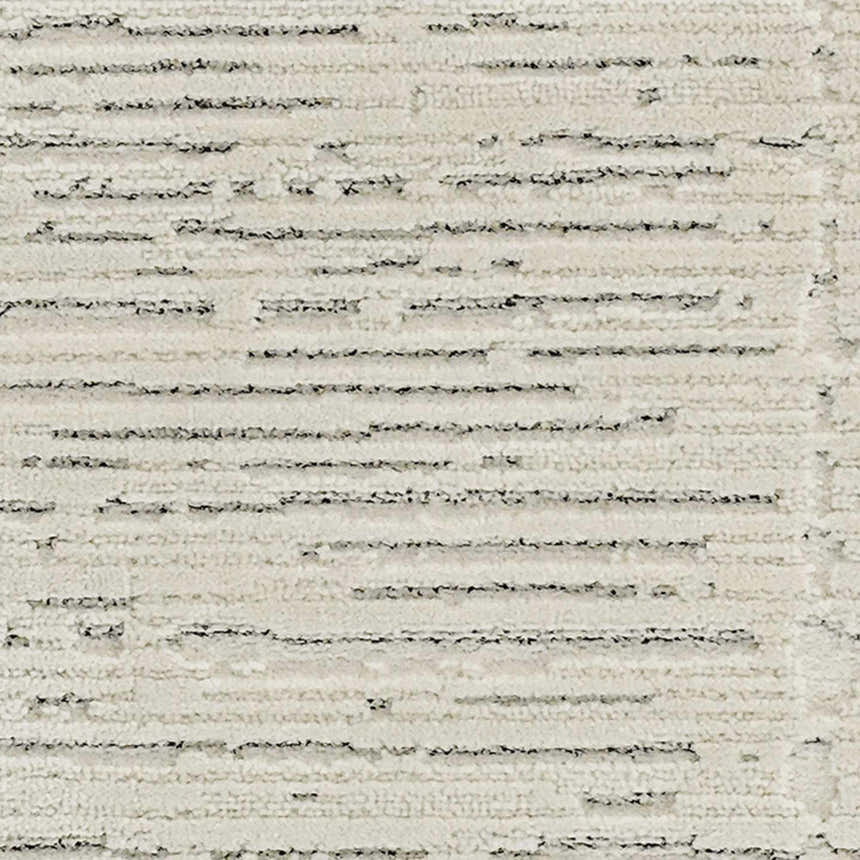 Close up of the high pile Nourison Ivory Hues Ivory Grey Area Rug, showing chestnut colored horizontal lines.