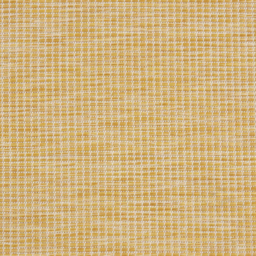 Close-up of the woven texture of the Nourison Positano Yellow Modern Area Rug.