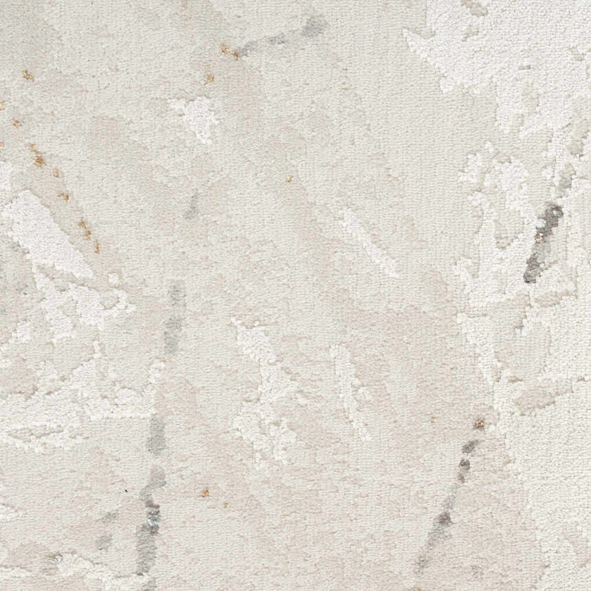 Close-up of the Nourison Desire Ivory Grey Blue rug, showing its subtle abstract pattern and soft, textured weave.