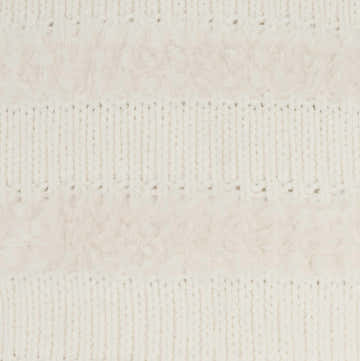 Mina Victory Faux Fur Knit Fx Fur Stripes Ivory Indoor Throw Pillow - Clearance