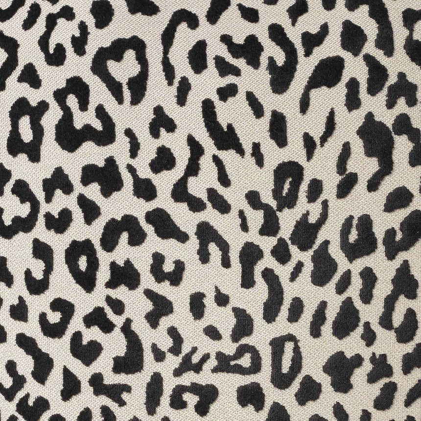 Mina Victory Sofia Jaquard Leopard Velv Black Indoor Throw Pillow